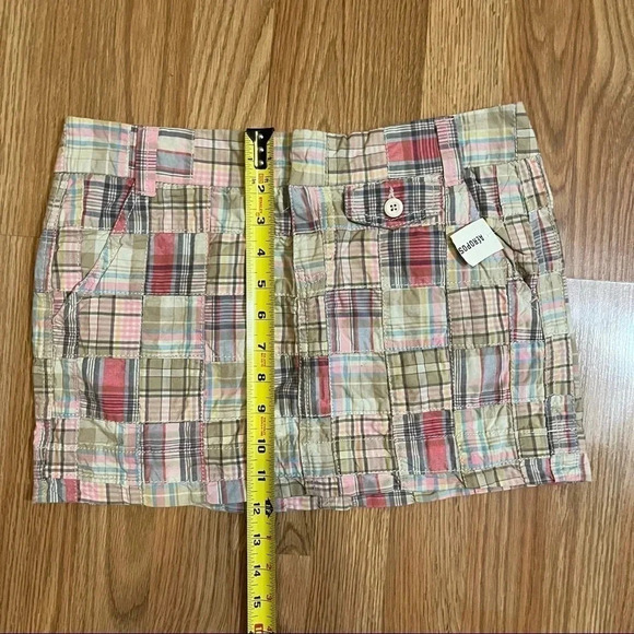 Aeropostale Skirt NWT Women's Size 1/2 Madras Plaid Micro Mini Patchwork - Picture 5 of 6